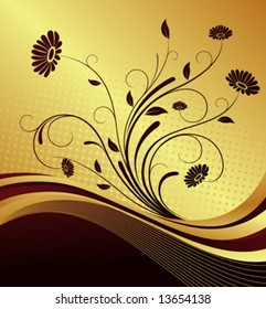 golden floral background