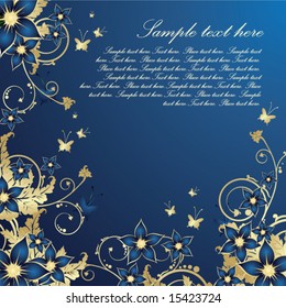 Golden floral background