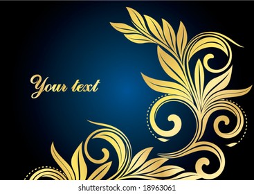 golden floral background