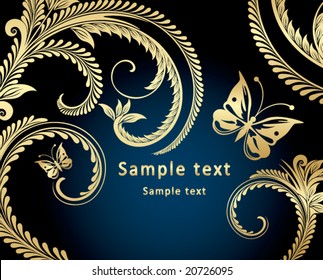 Golden floral background