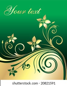 golden floral background