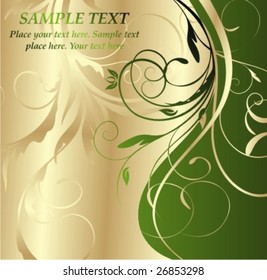 golden floral background