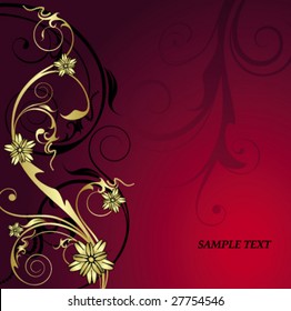 golden floral background