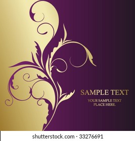 golden floral background