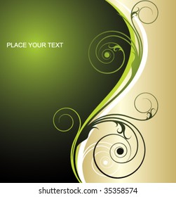 golden floral background