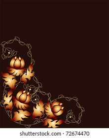 golden floral background