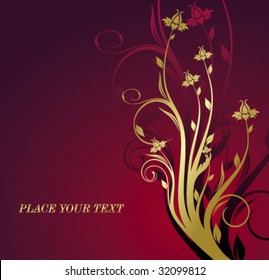 golden floral background for design