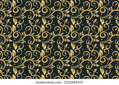 Golden floral background design templates
