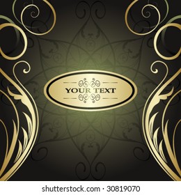 golden floral background for text