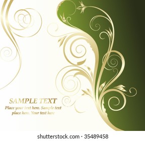 golden floral background for text