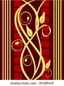 golden floral background - vector