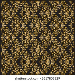 Golden floral background vector illustration.