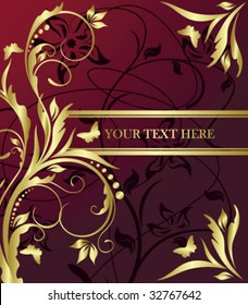 golden floral banner