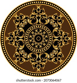 Patrón barroco floral dorado. Diseño de vectores para impresiones y fondos de moda.