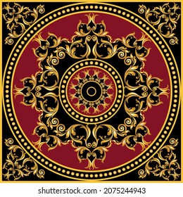 Golden Floral Barock Muster. Vektordesign für Modedrucke und Hintergründe.