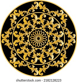 Goldenes florales barockes Muster. Vektorgrafik.