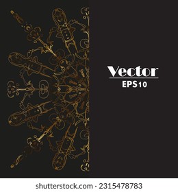 Golden Floral Barock Muster. Vektordesign für Modedrucke und Hintergründe.