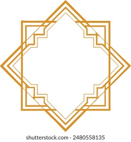 Golden Floral border frame card template rectangle corners sides decoration wedding card. 