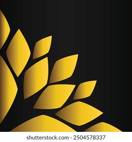 golden floral corner ornament on black background