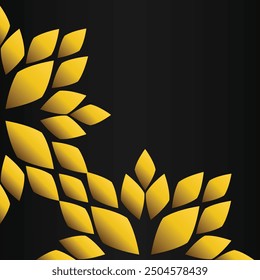 golden floral corner ornament on black background
