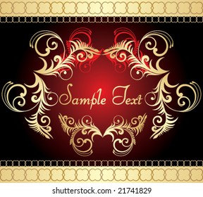 Golden floral frame