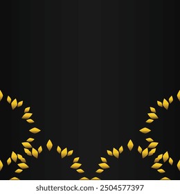 golden floral frame decoration design on black background