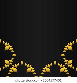 golden floral frame decoration design on black background