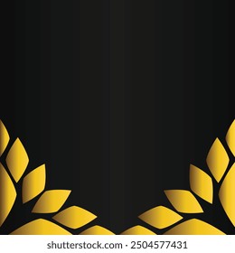 golden floral frame decoration design on black background