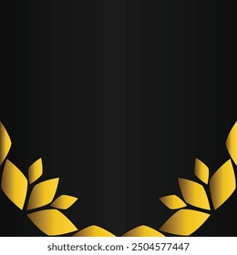 golden floral frame decoration design on black background