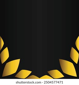 golden floral frame decoration design on black background