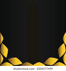 golden floral frame decoration design on black background