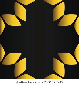 golden floral frame on black backgound