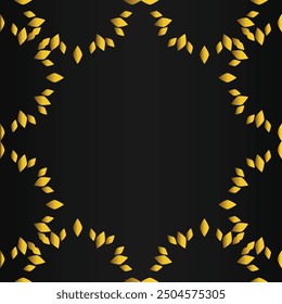 golden floral frame on black backgound