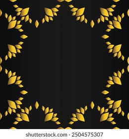 golden floral frame on black backgound