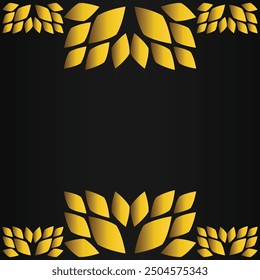 golden floral frame on black backgound