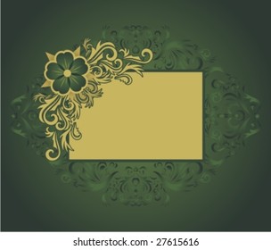 Golden floral frame with place for your text