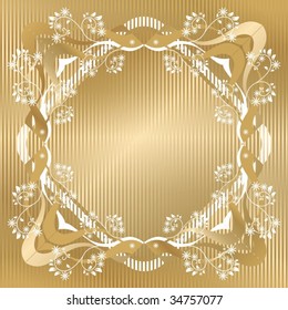 golden floral frame vector