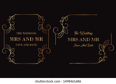 Golden Floral Frame Wedding Collection
