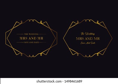 Golden Floral Frame Wedding Collection
