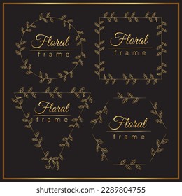 Golden Floral frames for wedding invitation