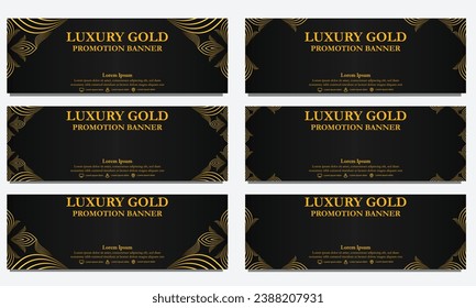 golden floral  horizontal banner template. Suitable for web banner, banner and internet ads design