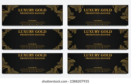 golden floral  horizontal banner template. Suitable for web banner, banner and internet ads design