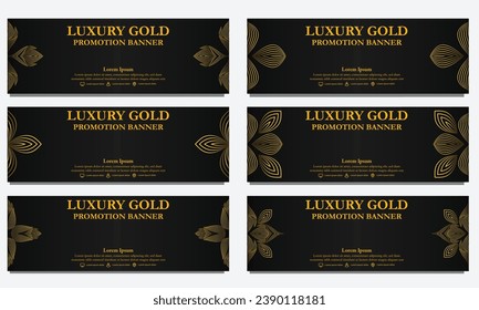 golden floral  horizontal banner template. Suitable for web banner, banner and internet ads design