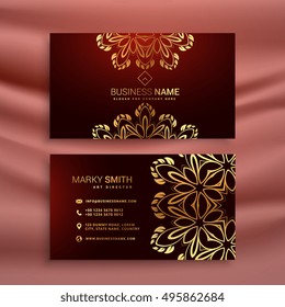 Golden Floral Luxury Business Card Template