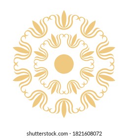 golden floral mandala decorative isolated icon vector illustration design