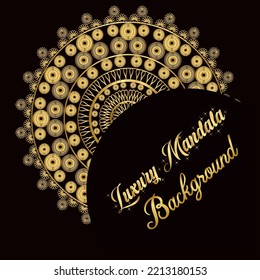 A golden and  floral mandala
Vector template background,
