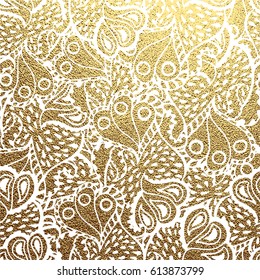 Golden floral ornament. Gold pattern. Vector illustration