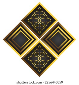 golden floral ornament illustration for design element