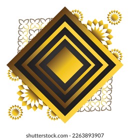 golden floral ornament illustration for design element