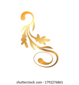 golden floral ornament on white background vector illustration design